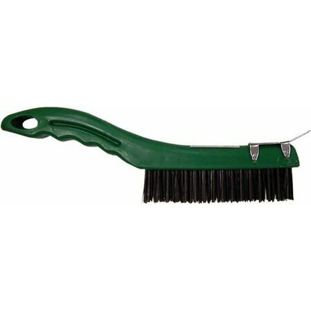 DYNAMIC PAINT PRODUCTS Dynamic 10 in. 4 x 16 Row Plastic Shoe Handle Tempered Steel Wire Brush w/ Scraper 01025